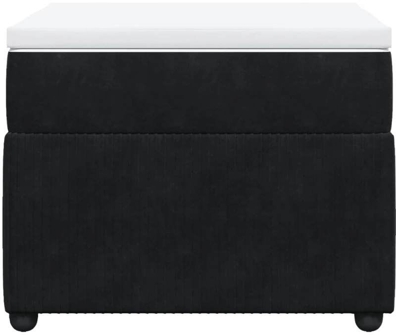 vidaXL Κρεβάτι Boxspring με Στρώμα Μαύρο 80 x 200 εκ. Βελούδινο