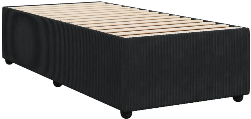vidaXL Κρεβάτι Boxspring με Στρώμα Μαύρο 80 x 200 εκ. Βελούδινο