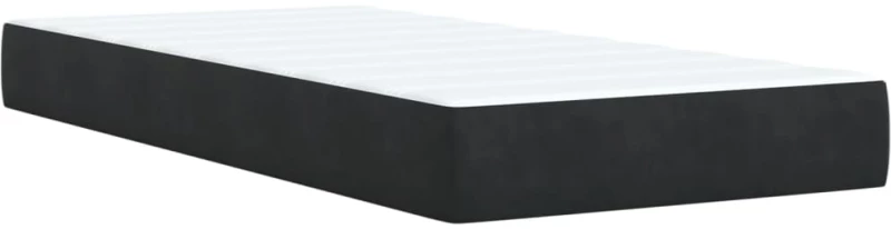 vidaXL Κρεβάτι Boxspring με Στρώμα Μαύρο 80 x 200 εκ. Βελούδινο