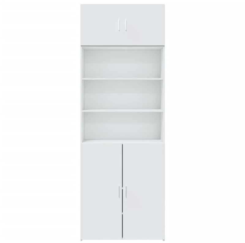 vidaXL Ραφιέρα με Ντουλάπια Λευκή 80x42,5x225 εκ. από Επεξ. Ξύλο
