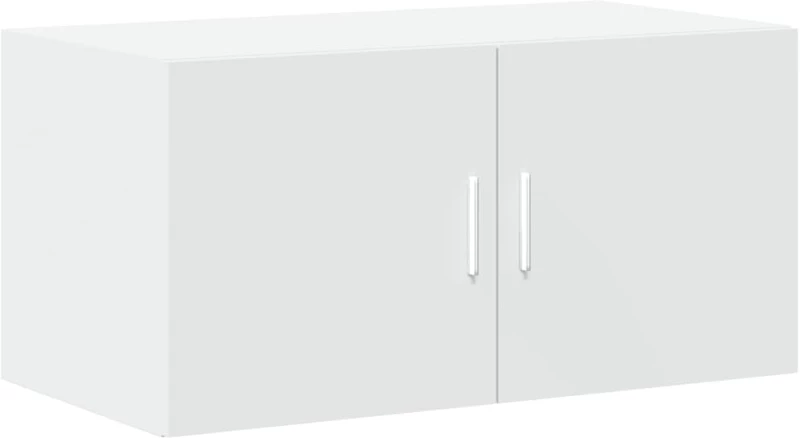 vidaXL Ραφιέρα με Ντουλάπια Λευκή 80x42,5x225 εκ. από Επεξ. Ξύλο