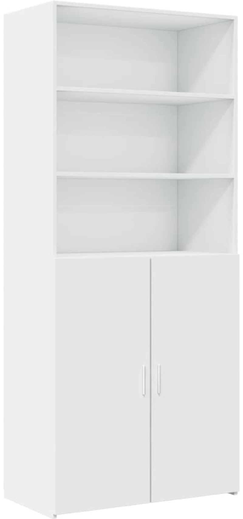 vidaXL Ραφιέρα με Ντουλάπια Λευκή 80x42,5x225 εκ. από Επεξ. Ξύλο