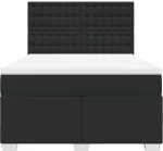 vidaXL Κρεβάτι Boxspring με Στρώμα Μαύρο 140x200εκ.από Συνθετικό Δέρμα
