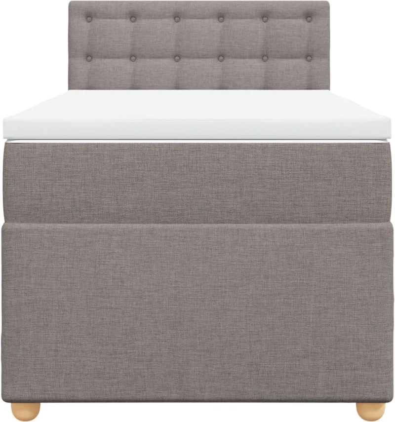 vidaXL Κρεβάτι Boxspring με Στρώμα Taupe 80x200 εκ. Υφασμάτινο