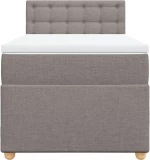 vidaXL Κρεβάτι Boxspring με Στρώμα Taupe 80x200 εκ. Υφασμάτινο