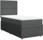 vidaXL Κρεβάτι Boxspring με Στρώμα Σκούρο Γκρι 90x190 εκ. Υφασμάτινο