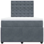 vidaXL Κρεβάτι Boxspring με Στρώμα Σκούρο Γκρι 120x200 εκ. Βελούδινο