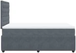 vidaXL Κρεβάτι Boxspring με Στρώμα Σκούρο Γκρι 120x200 εκ. Βελούδινο