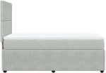 vidaXL Κρεβάτι Boxspring με Στρώμα Ανοιχτό Γκρι 90x200 εκ. Βελούδινο