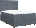 vidaXL Κρεβάτι Boxspring με Στρώμα Σκούρο Γκρι 140x190 εκ. Βελούδινο