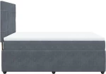 vidaXL Κρεβάτι Boxspring με Στρώμα Σκούρο Γκρι 140x190 εκ. Βελούδινο