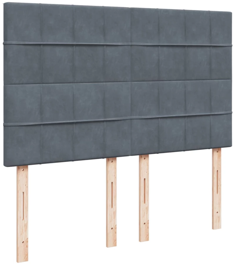 vidaXL Κρεβάτι Boxspring με Στρώμα Σκούρο Γκρι 140x190 εκ. Βελούδινο