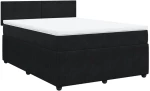 vidaXL Κρεβάτι Boxspring με Στρώμα Μαύρο 140x190 εκ. Βελούδινο
