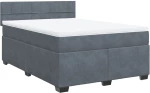 vidaXL Κρεβάτι Boxspring με Στρώμα Σκούρο Γκρι 160x200 εκ. Βελούδινο