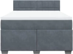 vidaXL Κρεβάτι Boxspring με Στρώμα Σκούρο Γκρι 160x200 εκ. Βελούδινο