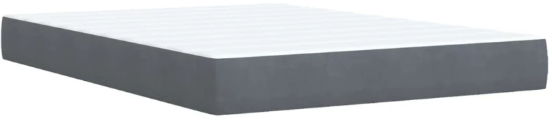 vidaXL Κρεβάτι Boxspring με Στρώμα Σκούρο Γκρι 160x200 εκ. Βελούδινο