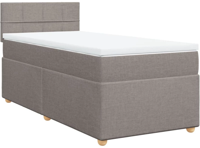 vidaXL Κρεβάτι Boxspring με Στρώμα Taupe 80x200 εκ. Υφασμάτινο