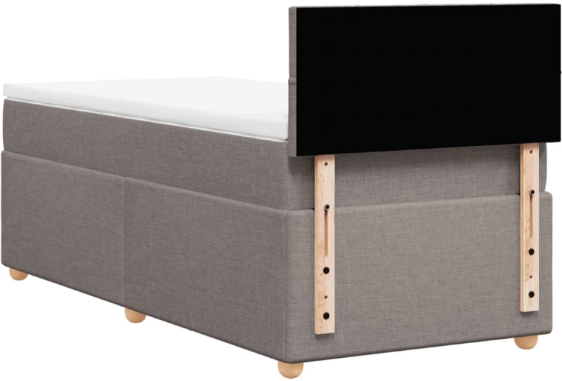 vidaXL Κρεβάτι Boxspring με Στρώμα Taupe 80x200 εκ. Υφασμάτινο