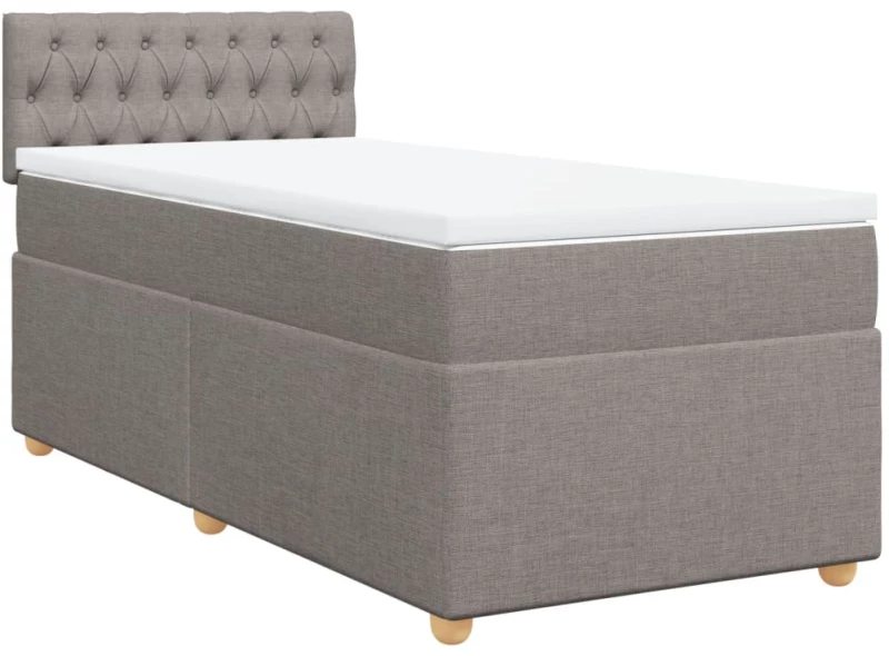 vidaXL Κρεβάτι Boxspring με Στρώμα Taupe 80x200 εκ. Υφασμάτινο