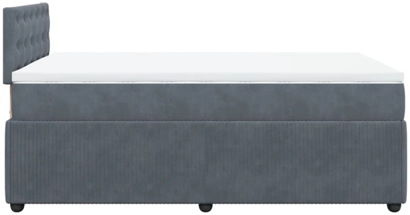 vidaXL Κρεβάτι Boxspring με Στρώμα Σκούρο Γκρι 120x190 εκ. Βελούδινο