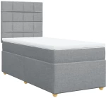 vidaXL Κρεβάτι Boxspring με Στρώμα Ανοιχτό Γκρι 100x200 εκ. Υφασμάτινο