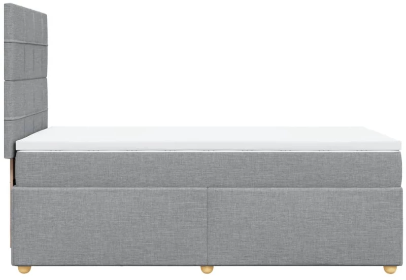 vidaXL Κρεβάτι Boxspring με Στρώμα Ανοιχτό Γκρι 100x200 εκ. Υφασμάτινο