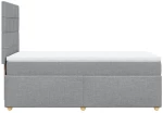 vidaXL Κρεβάτι Boxspring με Στρώμα Ανοιχτό Γκρι 100x200 εκ. Υφασμάτινο
