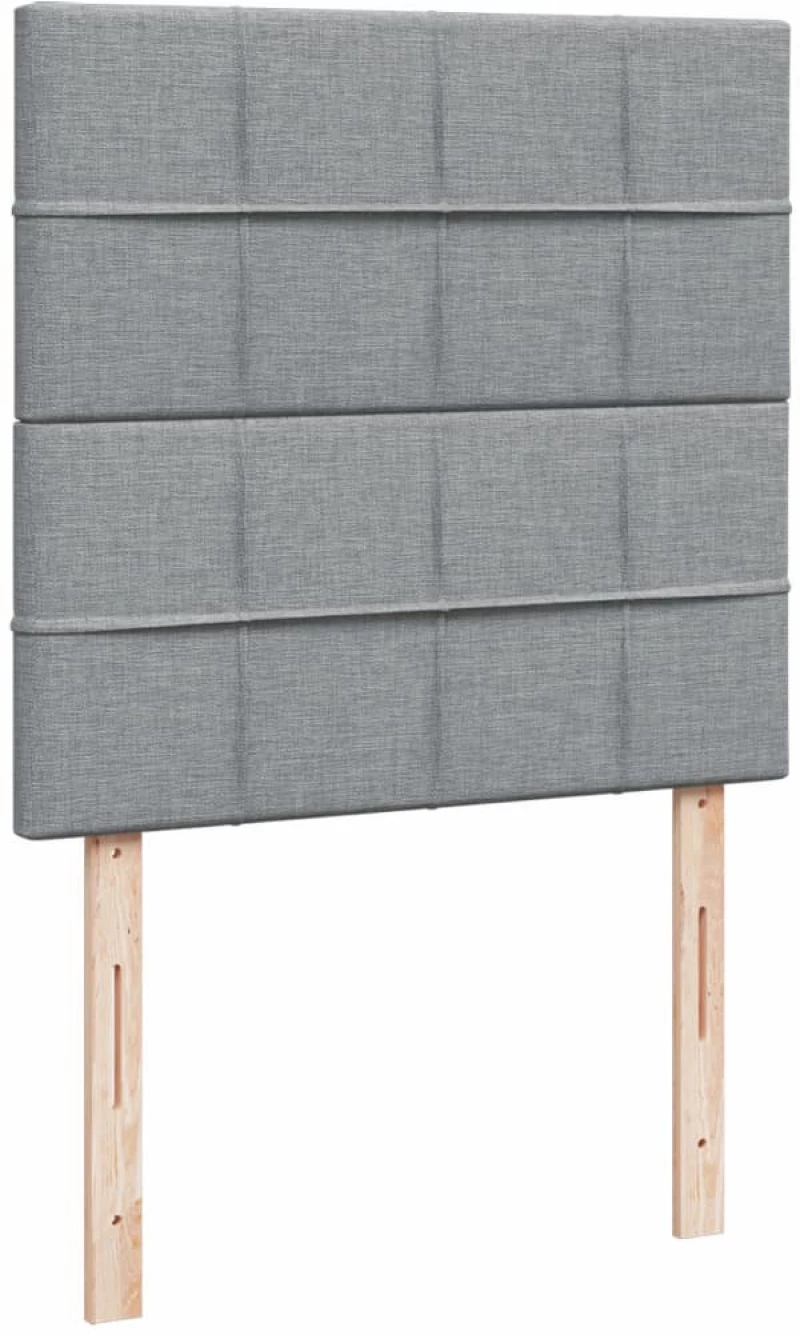 vidaXL Κρεβάτι Boxspring με Στρώμα Ανοιχτό Γκρι 100x200 εκ. Υφασμάτινο