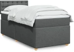 vidaXL Κρεβάτι Boxspring με Στρώμα Σκούρο Γκρι 100x200 εκ. Υφασμάτινο
