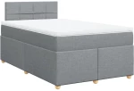 vidaXL Κρεβάτι Boxspring με Στρώμα Ανοιχτό Γκρι 120x200 εκ. Υφασμάτινο