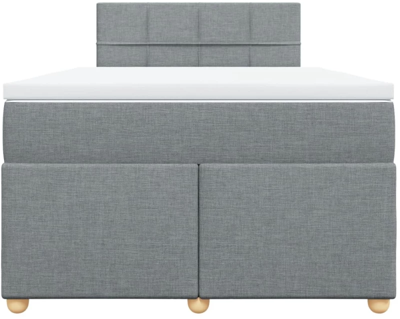 vidaXL Κρεβάτι Boxspring με Στρώμα Ανοιχτό Γκρι 120x200 εκ. Υφασμάτινο