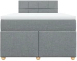 vidaXL Κρεβάτι Boxspring με Στρώμα Ανοιχτό Γκρι 120x200 εκ. Υφασμάτινο