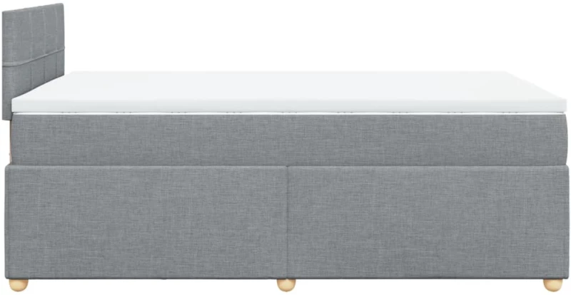 vidaXL Κρεβάτι Boxspring με Στρώμα Ανοιχτό Γκρι 120x200 εκ. Υφασμάτινο