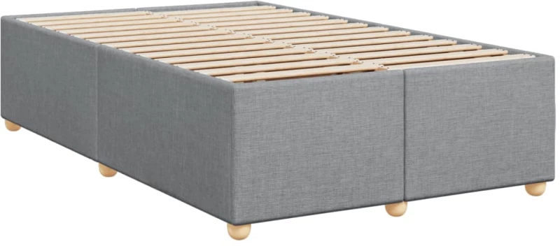 vidaXL Κρεβάτι Boxspring με Στρώμα Ανοιχτό Γκρι 120x200 εκ. Υφασμάτινο