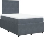 vidaXL Κρεβάτι Boxspring με Στρώμα Σκούρο Γκρι 120x190 εκ. Βελούδινο