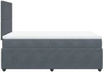 vidaXL Κρεβάτι Boxspring με Στρώμα Σκούρο Γκρι 120x190 εκ. Βελούδινο