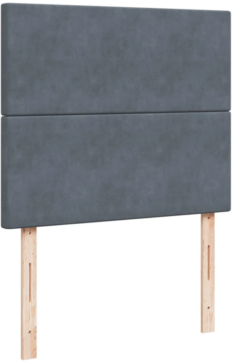 vidaXL Κρεβάτι Boxspring με Στρώμα Σκούρο Γκρι 120x190 εκ. Βελούδινο