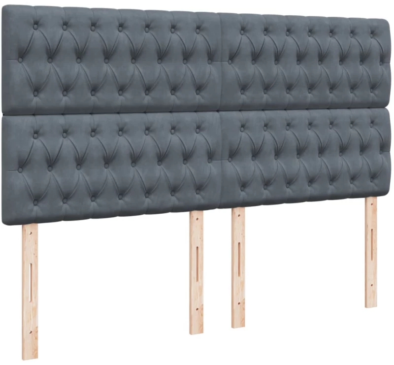 vidaXL Κρεβάτι Boxspring με Στρώμα Σκούρο Γκρι 180x200 εκ. Βελούδινο