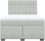 vidaXL Κρεβάτι Boxspring με Στρώμα Ανοιχτό Γκρι 160x200 εκ. Βελούδινο