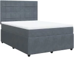 vidaXL Κρεβάτι Boxspring με Στρώμα Σκούρο Γκρι 140x200 εκ. Βελούδινο