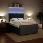 vidaXL Κρεβάτι Boxspring με Στρώμα Σκούρο Γκρι 140x200 εκ. Βελούδινο