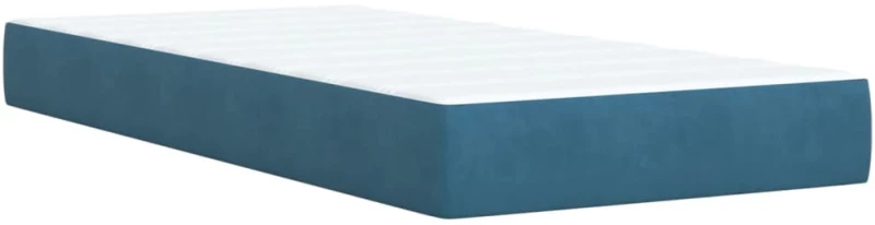 vidaXL Κρεβάτι Boxspring με Στρώμα Μπλε 90x190 εκ. Βελούδινο