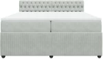 vidaXL Κρεβάτι Boxspring με Στρώμα Ανοιχτό Γκρι 200x200 εκ. Βελούδινο