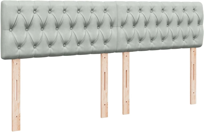 vidaXL Κρεβάτι Boxspring με Στρώμα Ανοιχτό Γκρι 200x200 εκ. Βελούδινο