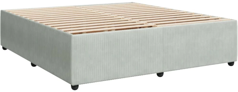 vidaXL Κρεβάτι Boxspring με Στρώμα Ανοιχτό Γκρι 200x200 εκ. Βελούδινο