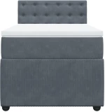 vidaXL Κρεβάτι Boxspring με Στρώμα Σκούρο Γκρι 80x200 εκ. Βελούδινο