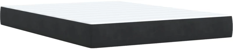 vidaXL Κρεβάτι Boxspring με Στρώμα Μαύρο 160x200 εκ. Βελούδινο