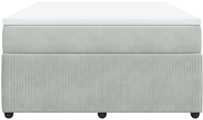 vidaXL Κρεβάτι Boxspring με Στρώμα Ανοιχτό Γκρι 140x190 εκ. Βελούδινο