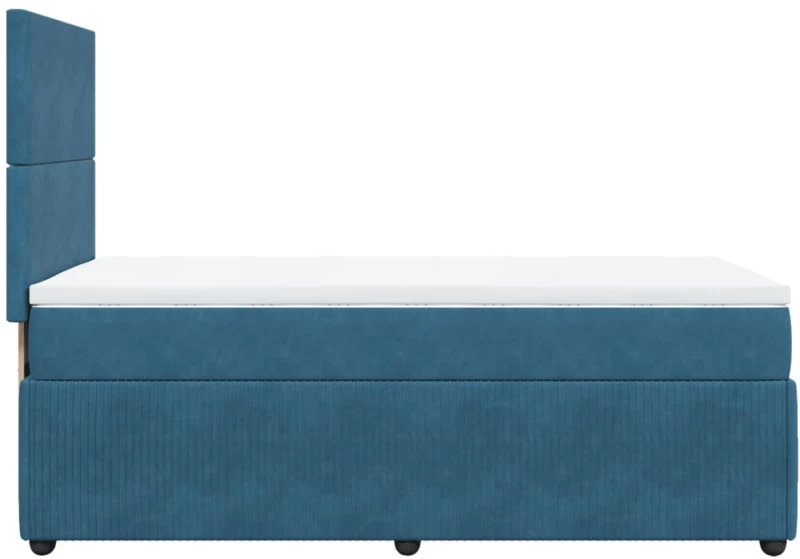 vidaXL Κρεβάτι Boxspring με Στρώμα Σκούρο Μπλε 80 x 200 εκ. Βελούδινο