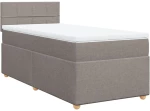 vidaXL Κρεβάτι Boxspring με Στρώμα Taupe 100 x 200 εκ. Υφασμάτινο